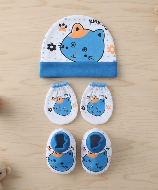 Cap Mittens Booties Set